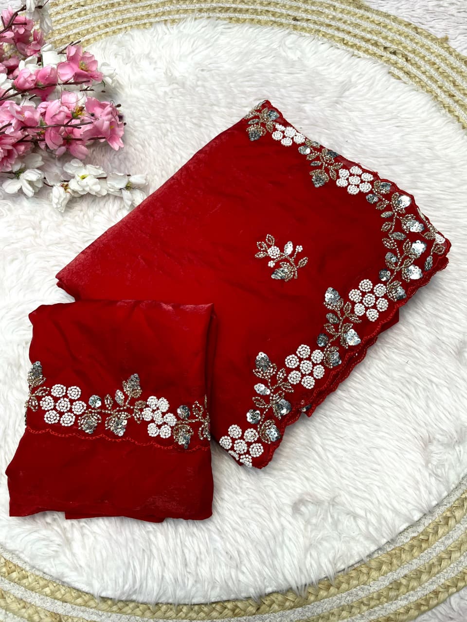 New Designer party wear satin sarees