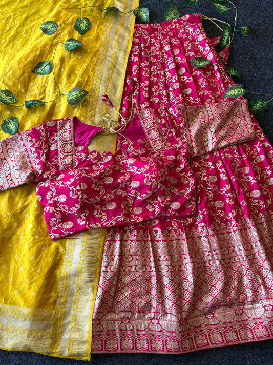 Pattu style south Indian festival lehenga for Ugadi