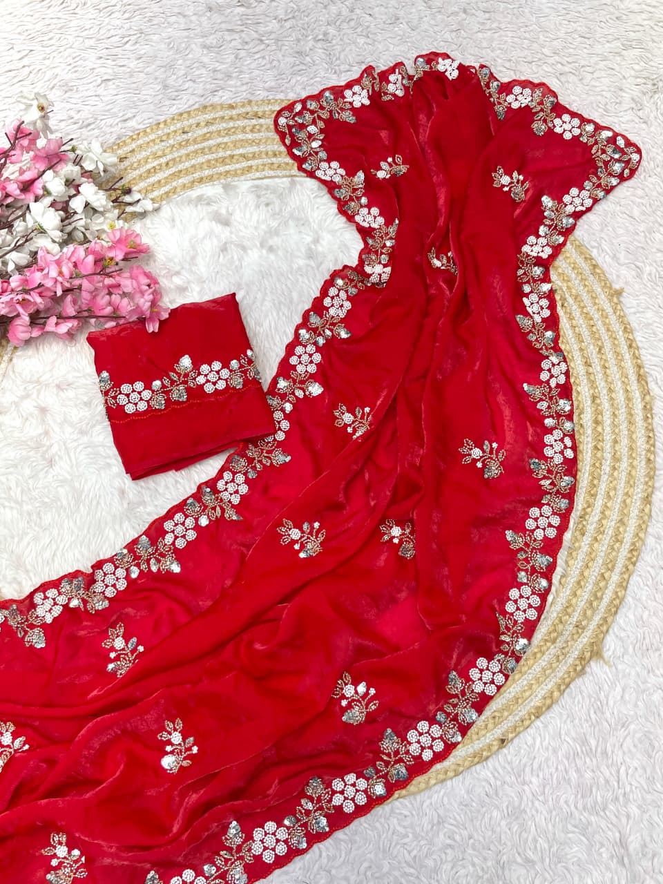 New Designer party wear satin sarees