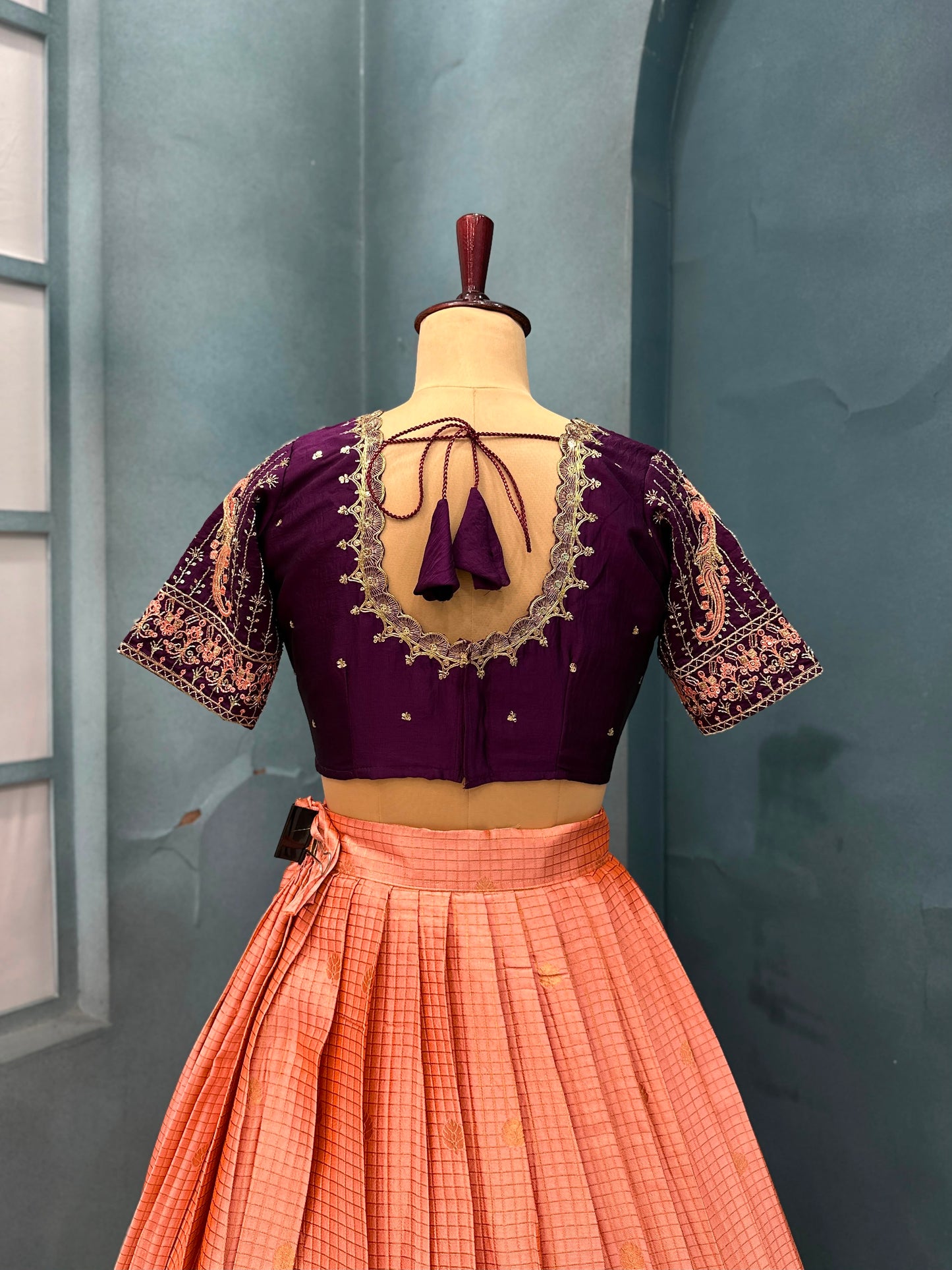 Kanchipuram Checks Designer lehenga set