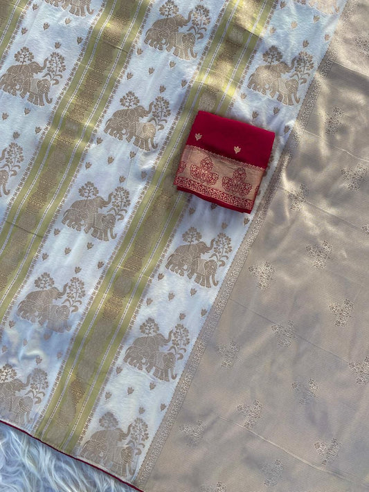 Semi pattu Kanchipuram Dola silk weaving Sarees
