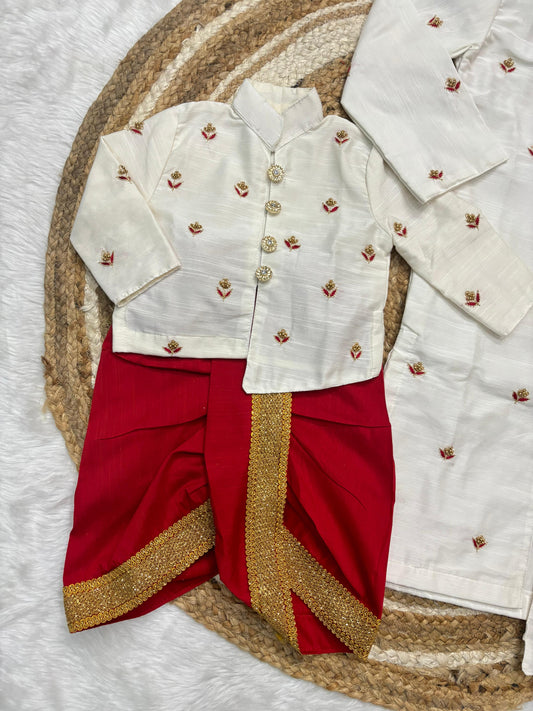 kids maggam - Festival special boys kurta dhoti set