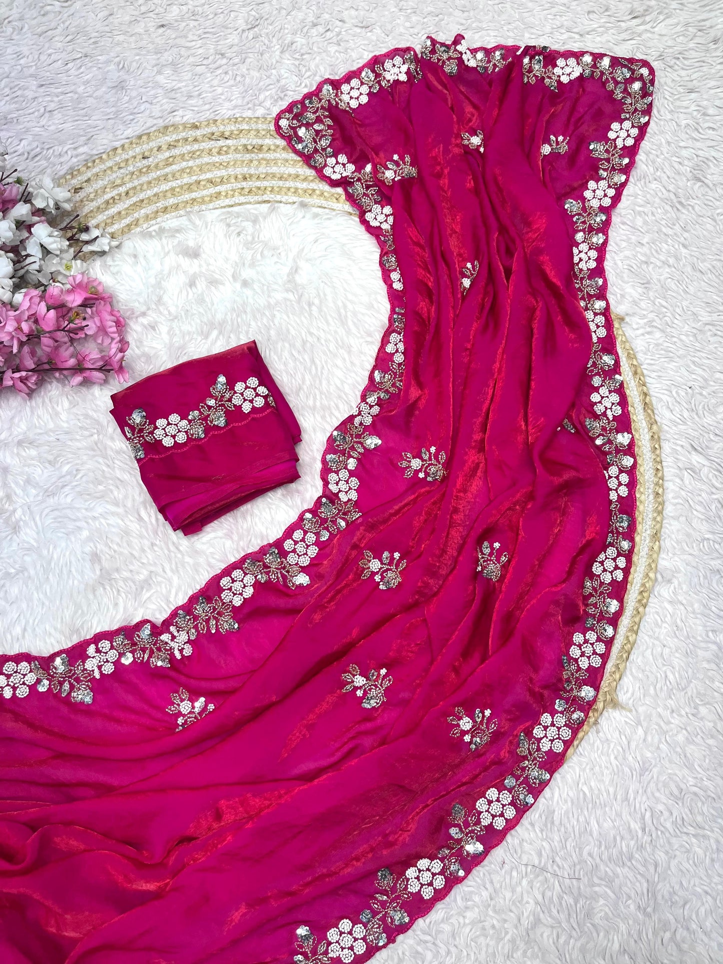 New Designer party wear satin sarees
