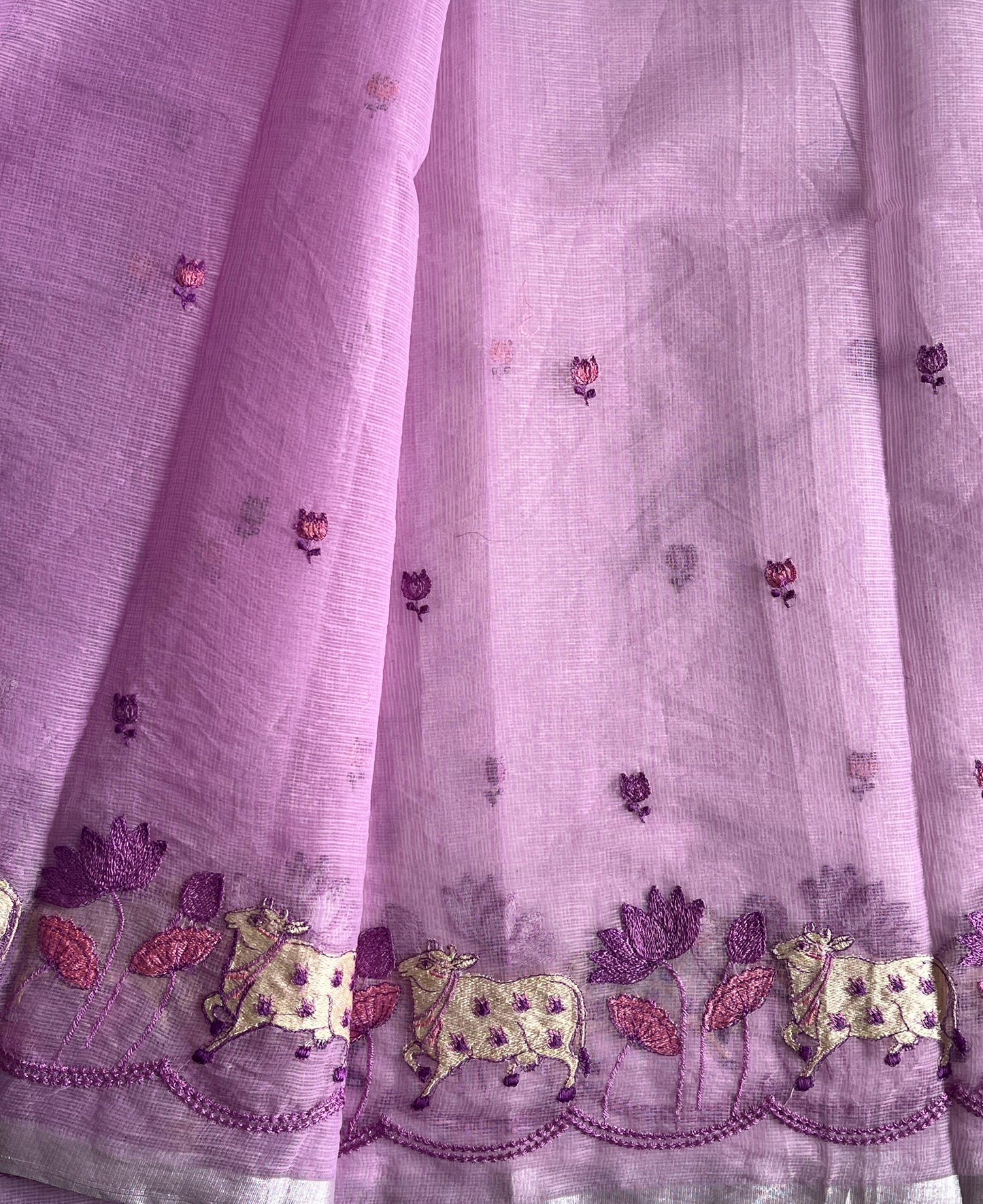 Pichwai Kota Doris With embroidery butties Budget sarees