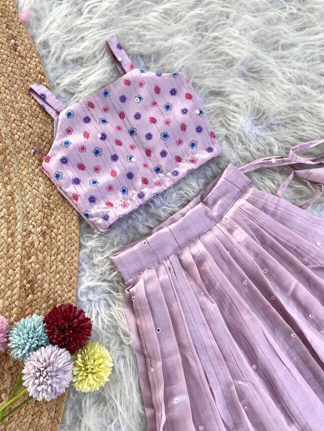 Floral Motifs kids Embroidered Gowns