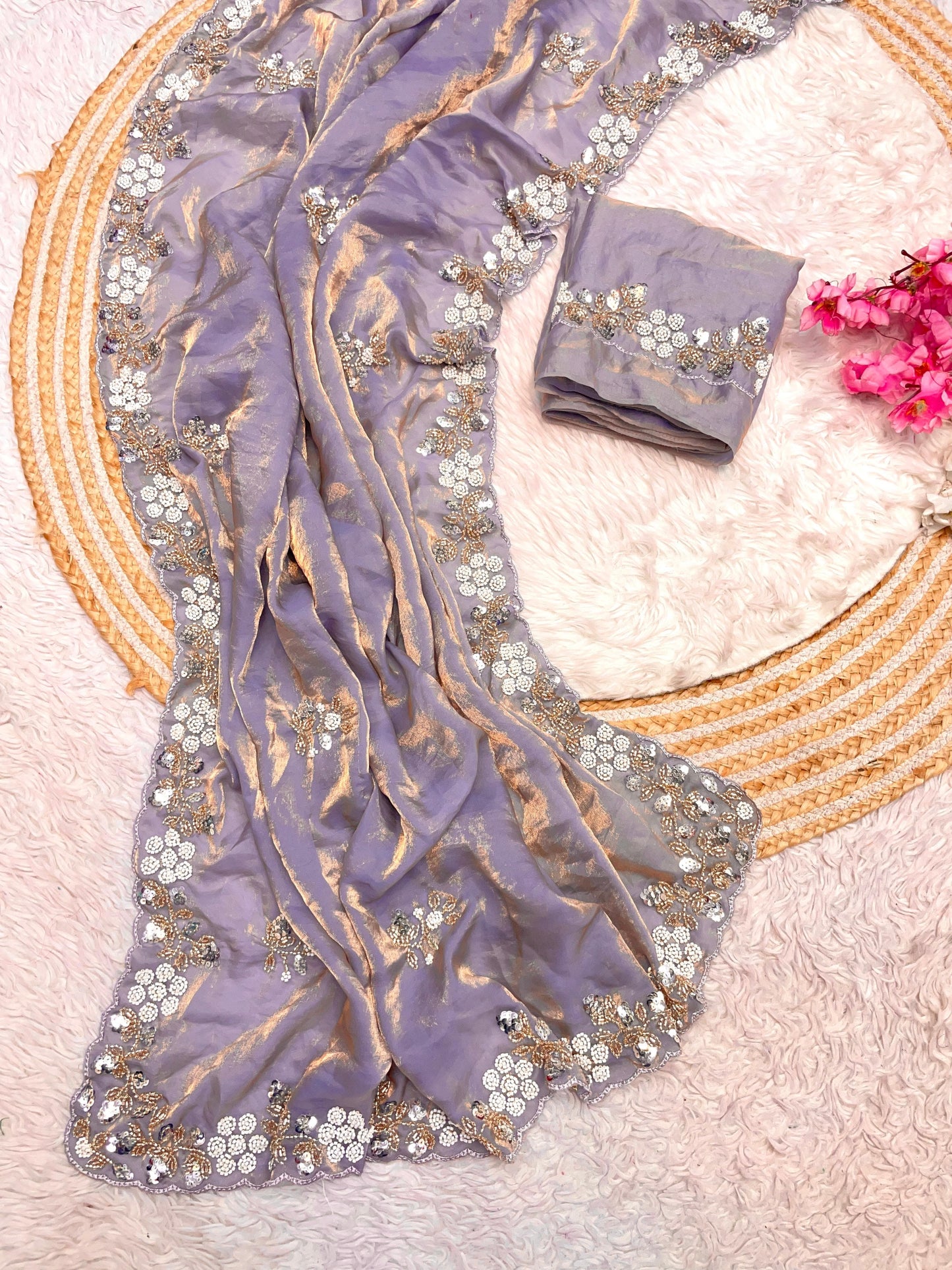 New Designer party wear satin sarees