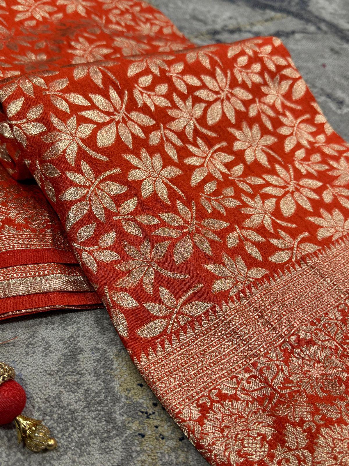 Perfect for special occasions, this stunning saree blends traditional craftsmanship with modern elegance."