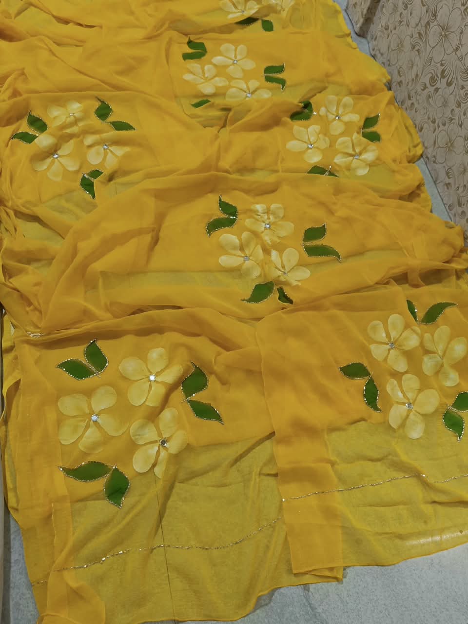 Handwork saree with chiffon budget saree