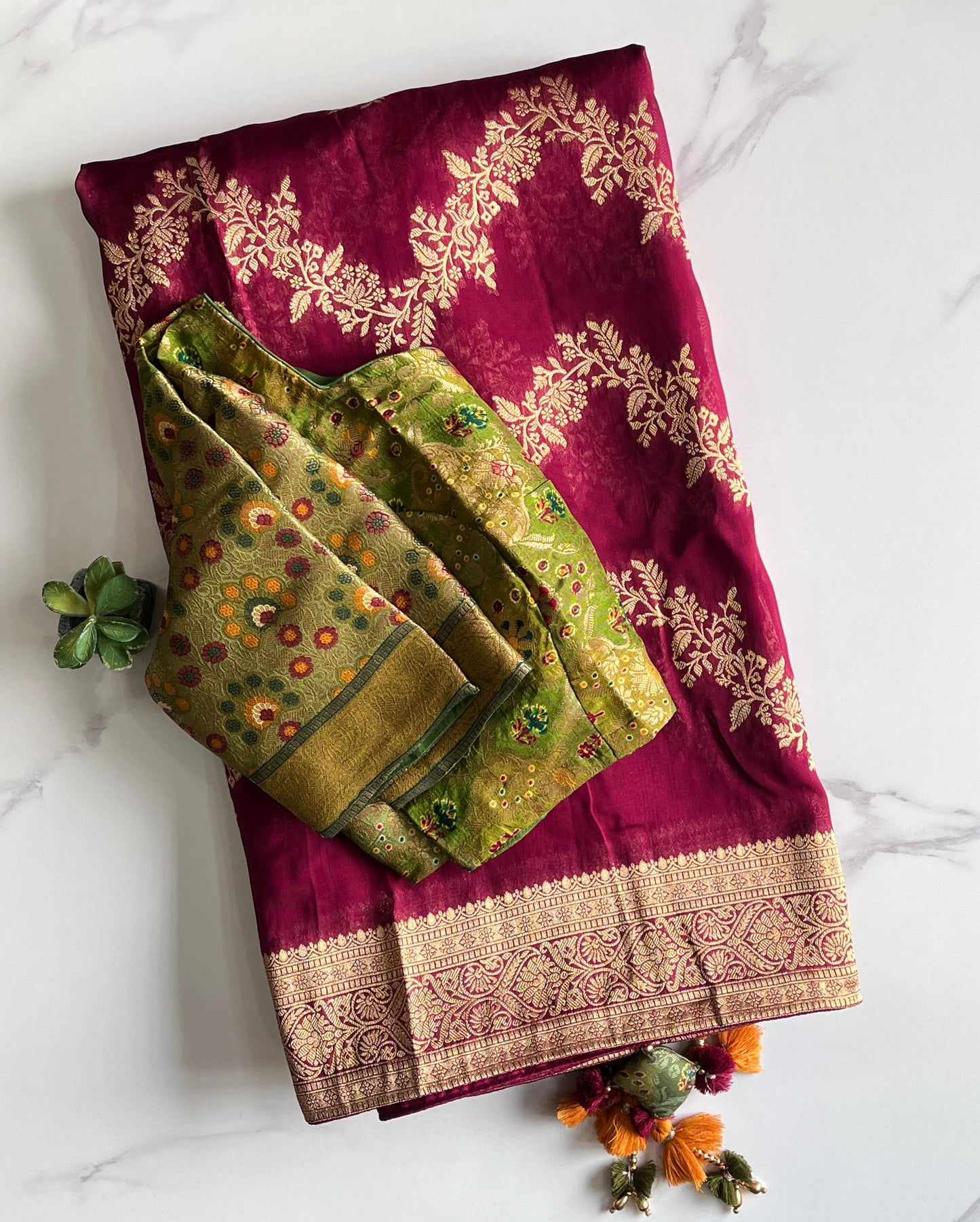 Banarasi Pattu luxe saree with stitched Blouse