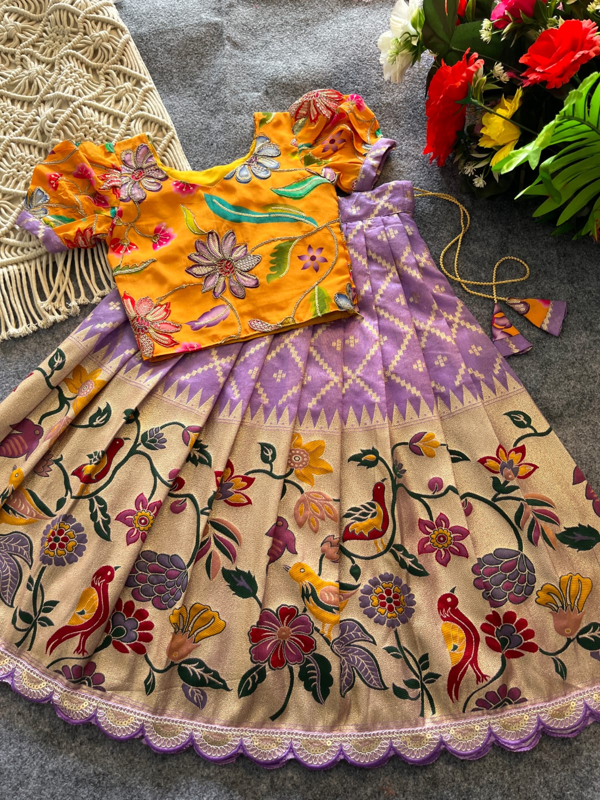 Kids Dola silk festival pavada sets