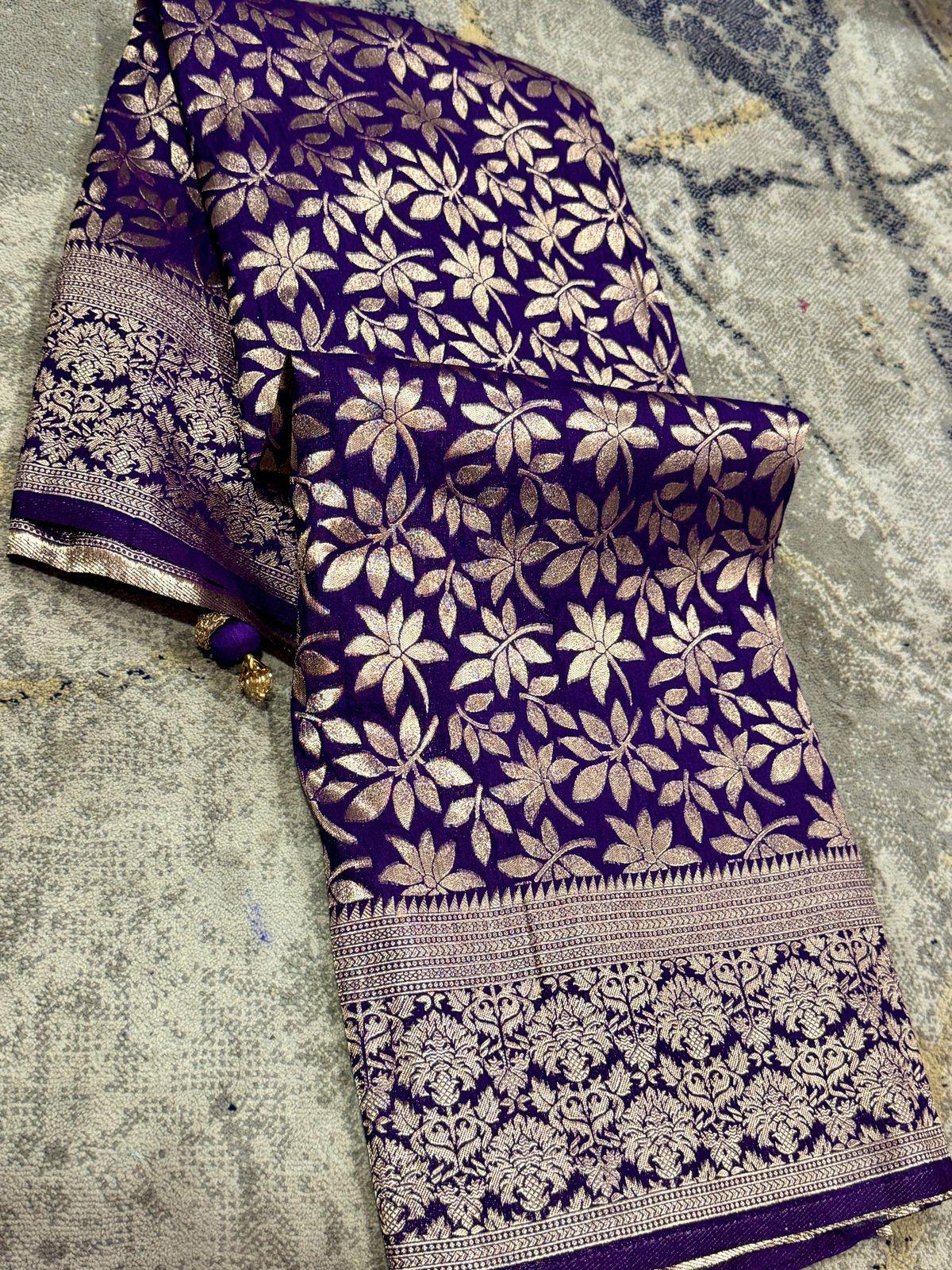 Perfect for special occasions, this stunning saree blends traditional craftsmanship with modern elegance."