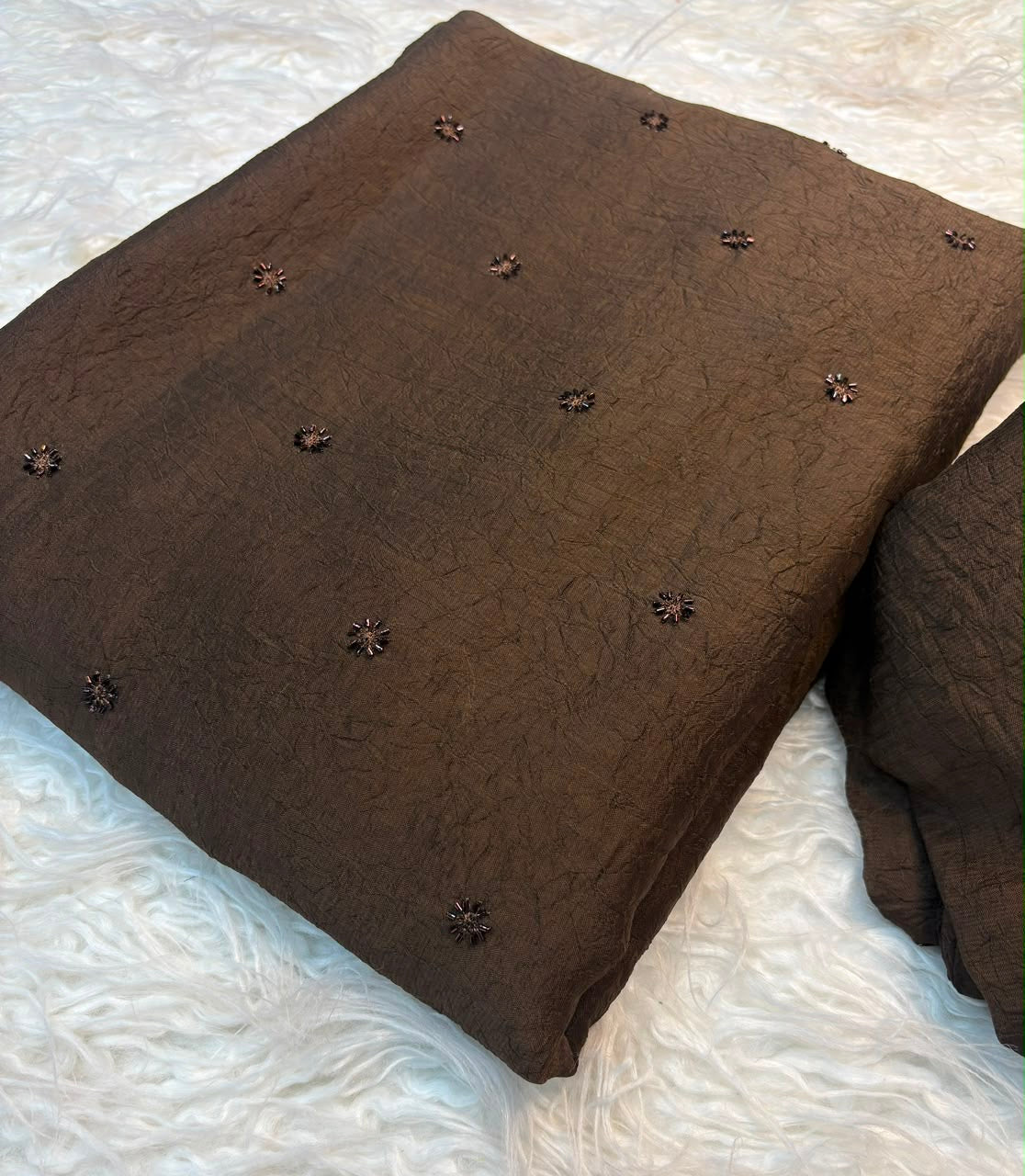 Anand Coffee Crush trending beads saree