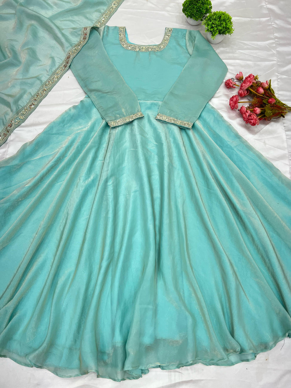 Fandy Silk Anarkali Gowns – KVS FASHION BOUTIQUE