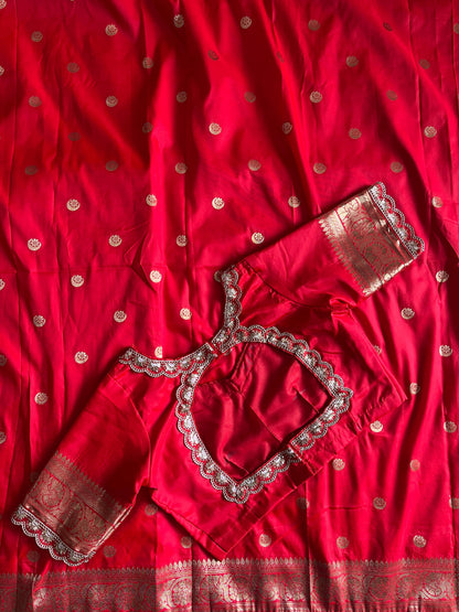Banarasi Pattu saree With stitched Blouse