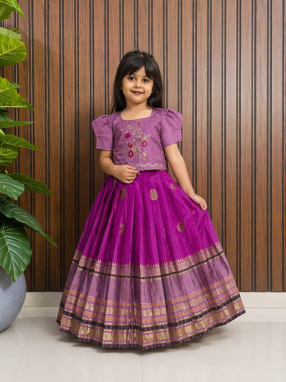 Kids special cute weaving with work blouses