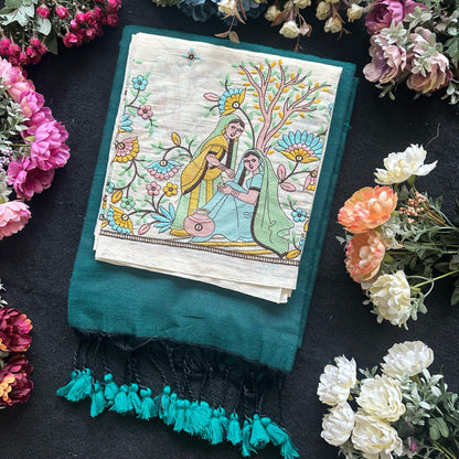 Khadi cotton with embroidery work blouse