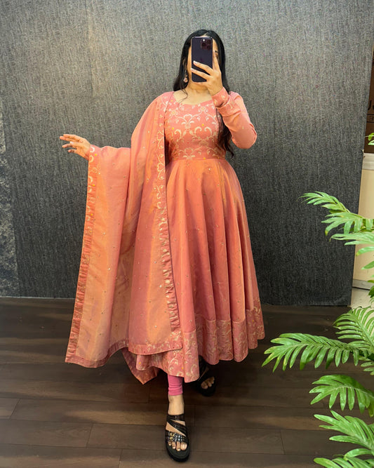 Banarasi Anarkali gowns for festival collection