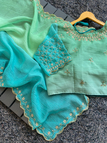 Handcrafted Luxe Stitched Work Blouse Sarees