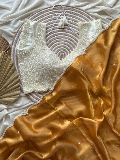 Handcrafted Elegance in Every Drape Saree with stitched blouse