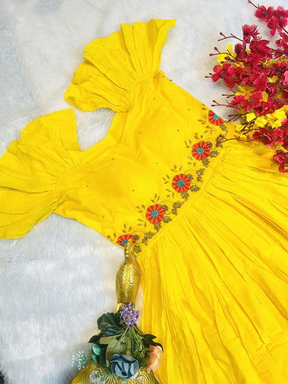 Mul mul cotton work gowns