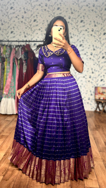 Vintage Vibe Fusion Maggam Lehenga