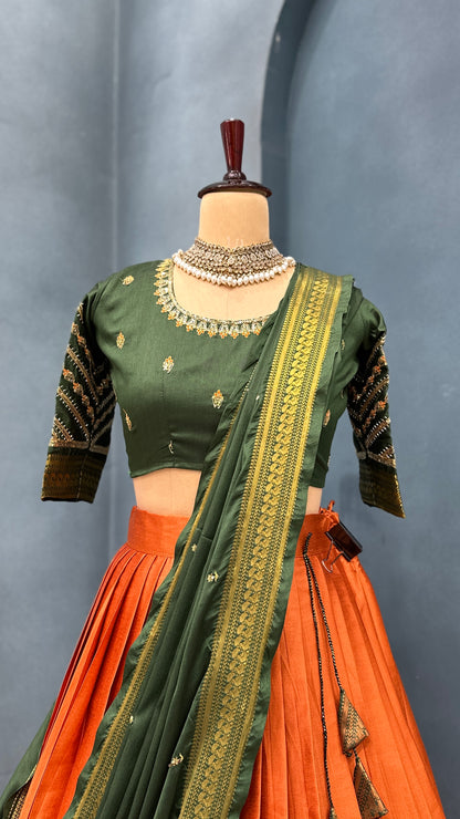 Festival Special aesthetic stitched embroidery  lehenga