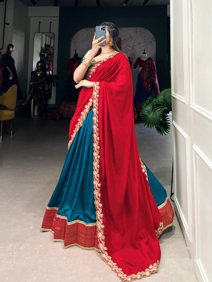 Festival Wibe lehengas vichitra silk  work