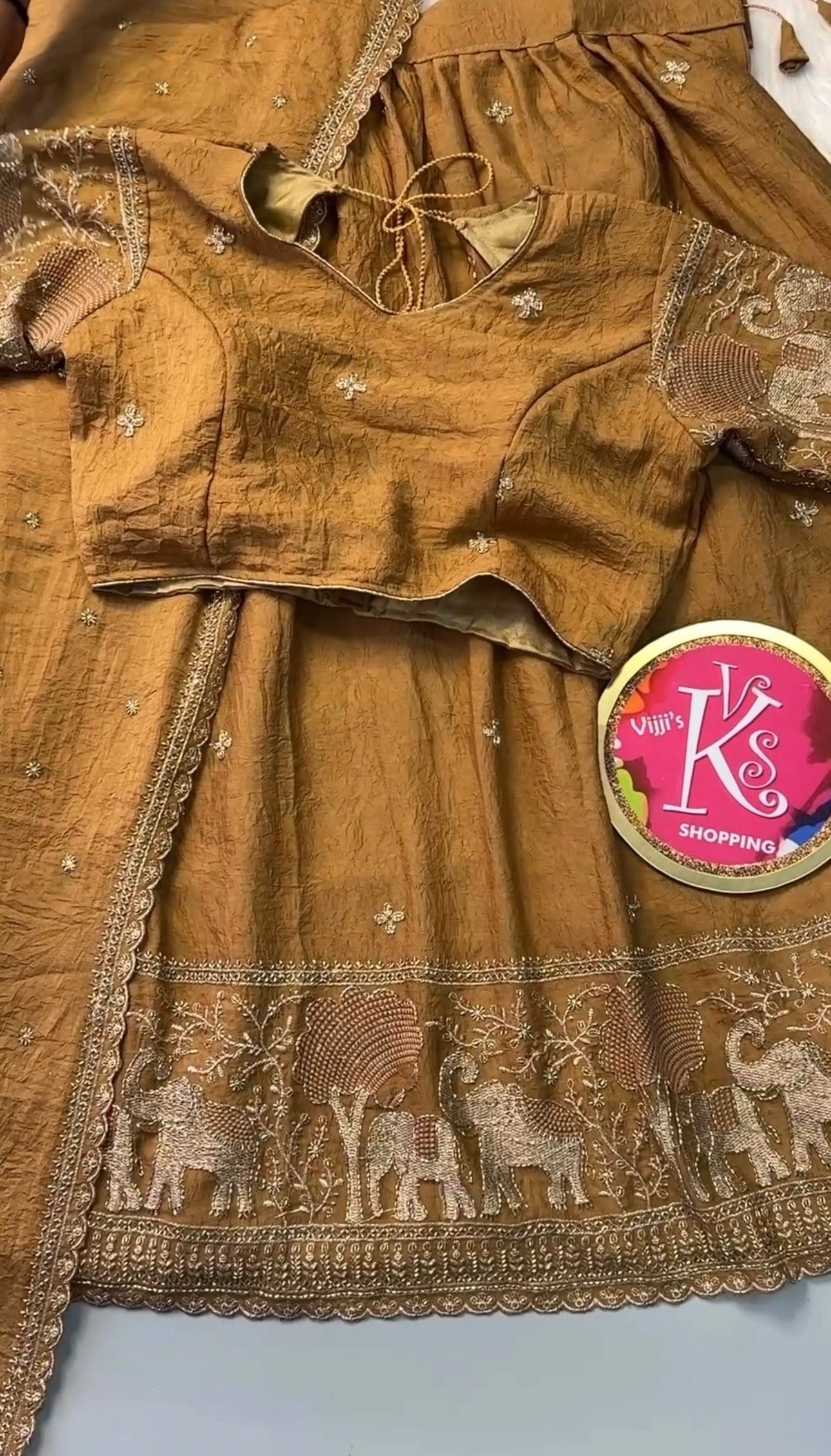 Elephant handwork cutwork Lehenga