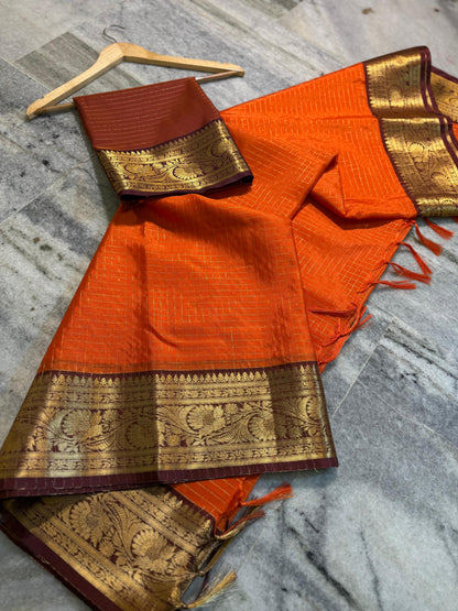 Vintage Checks  trending tradition saree