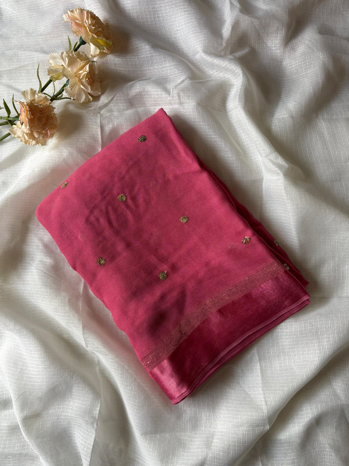 Georgette saree with stitched blouse