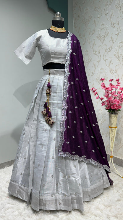 Desginer Lehenags With Cutwork Dupattas
