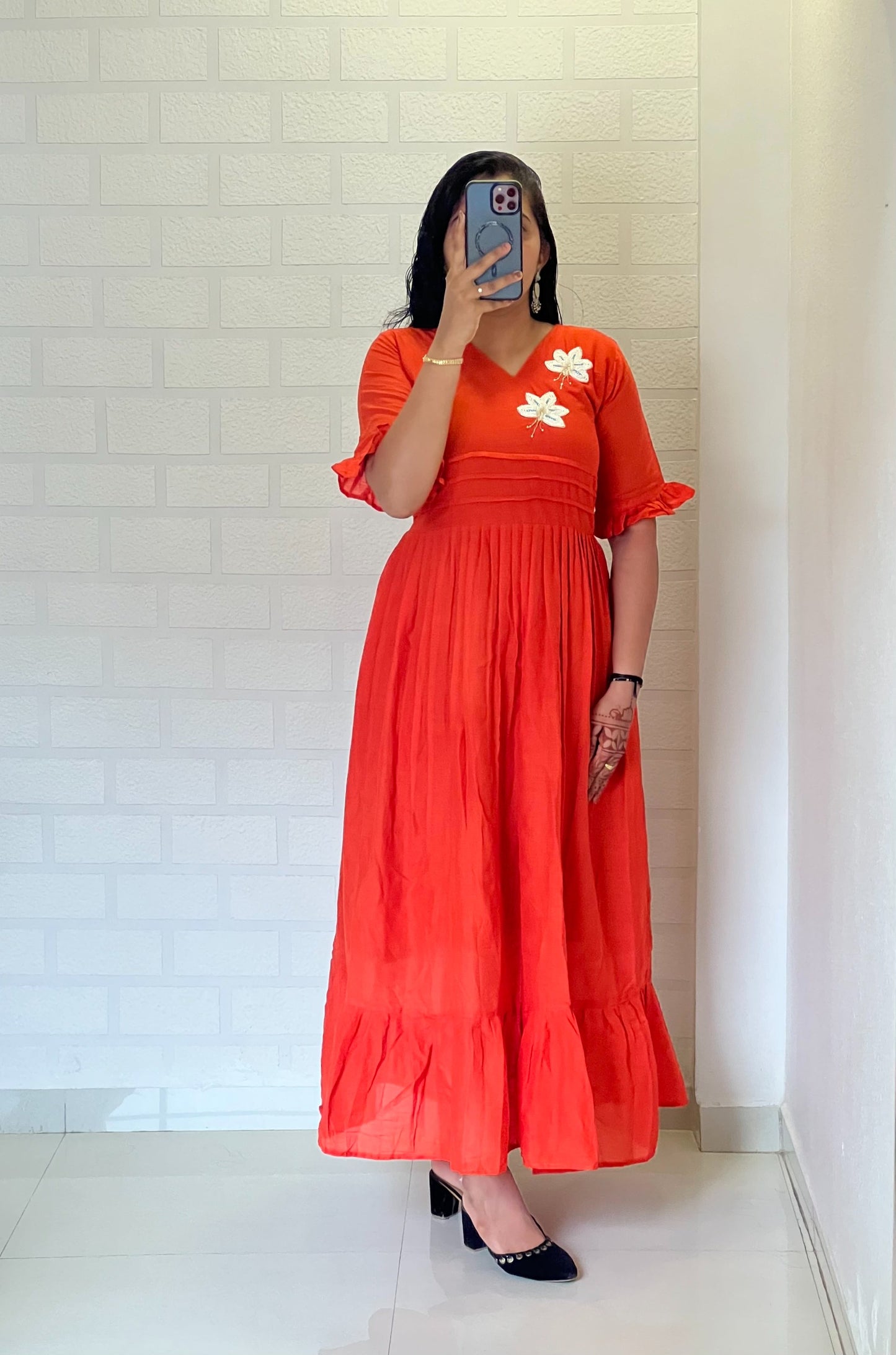 Hand work Mul Cotton party wear gowns