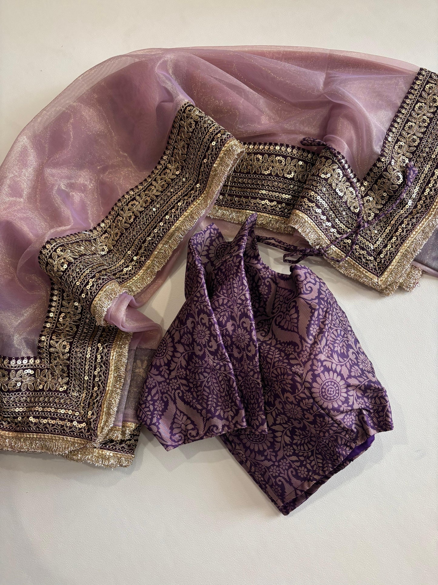 Desginer sequence luxe sarees with stitched blouse
