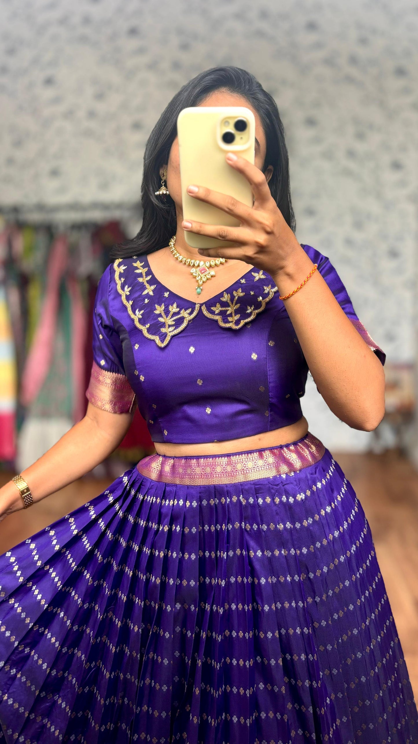 Vintage Vibe Fusion Maggam Lehenga