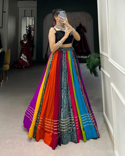 Pure Multi-colour Lehenga For Women