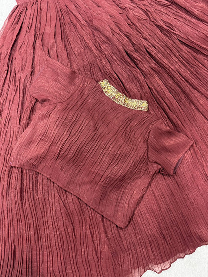 Crush pleated Designer lehenga