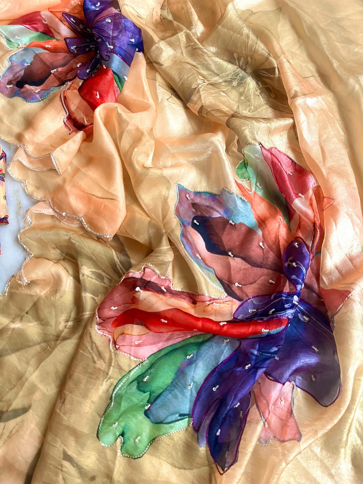 Fendy satin budget Handwork saree