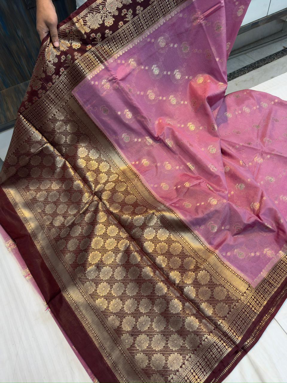 Raw mango silk Banarasi saree