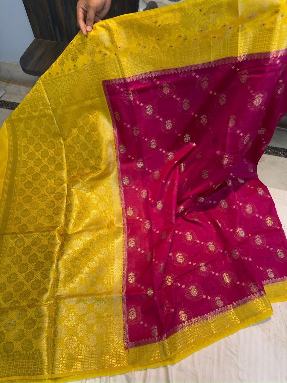 Raw mango silk Banarasi saree