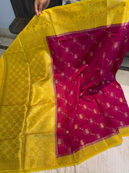 Raw mango silk Banarasi saree