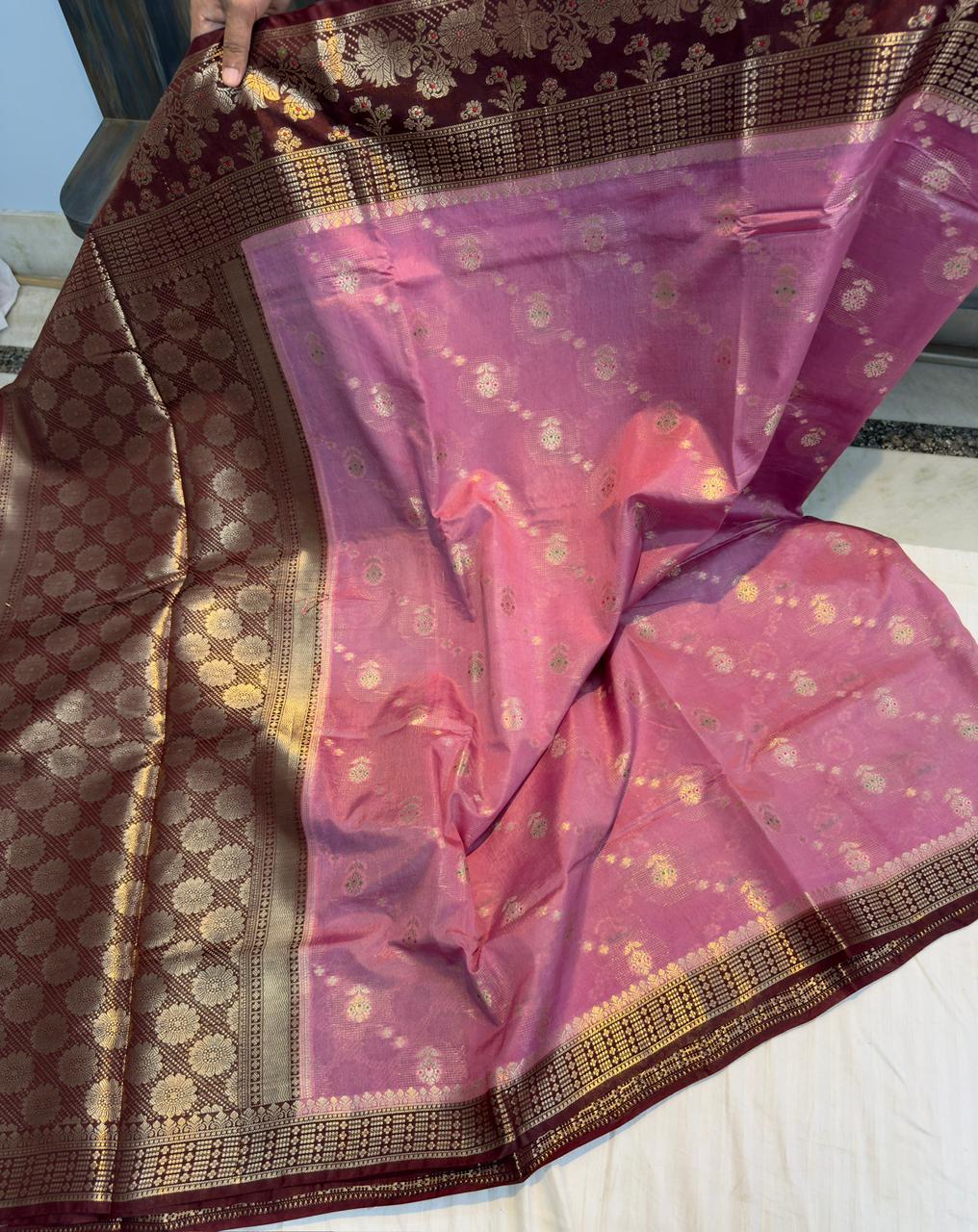 Raw mango silk Banarasi saree