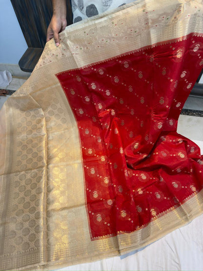 Raw mango silk Banarasi saree