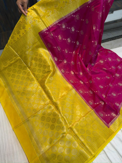 Raw mango silk Banarasi saree