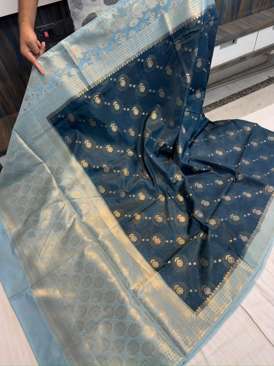Raw mango silk Banarasi saree