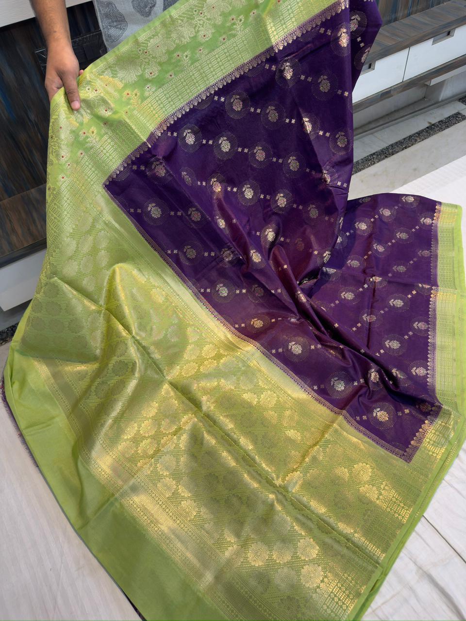 Raw mango silk Banarasi saree