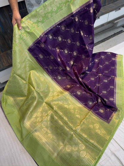 Raw mango silk Banarasi saree