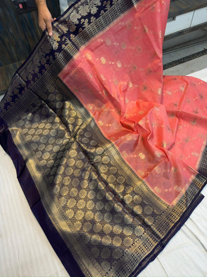 Raw mango silk Banarasi saree