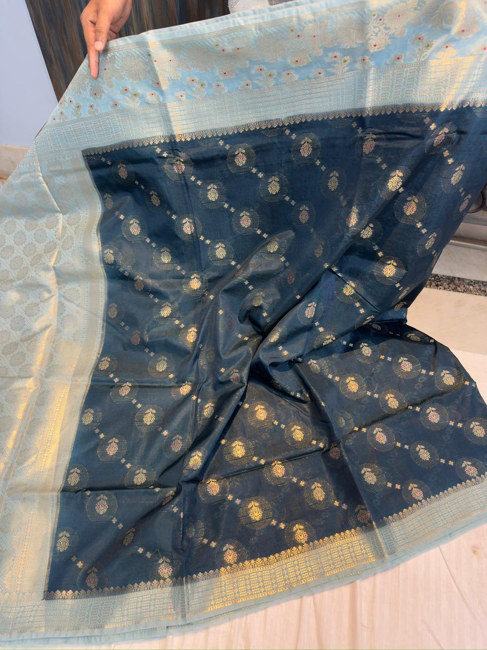 Raw mango silk Banarasi saree