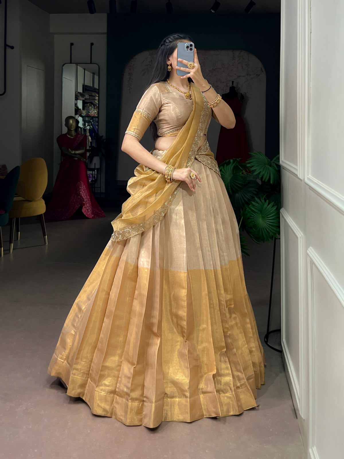 Diwali special  Gold bridal style designer lehenga