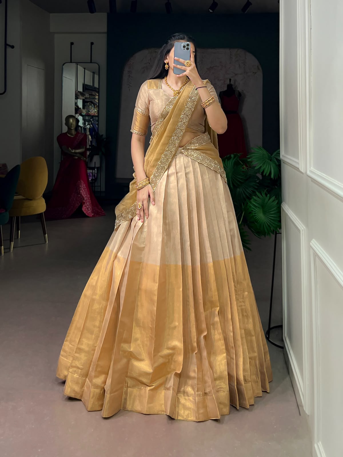 Diwali special  Gold bridal style designer lehenga
